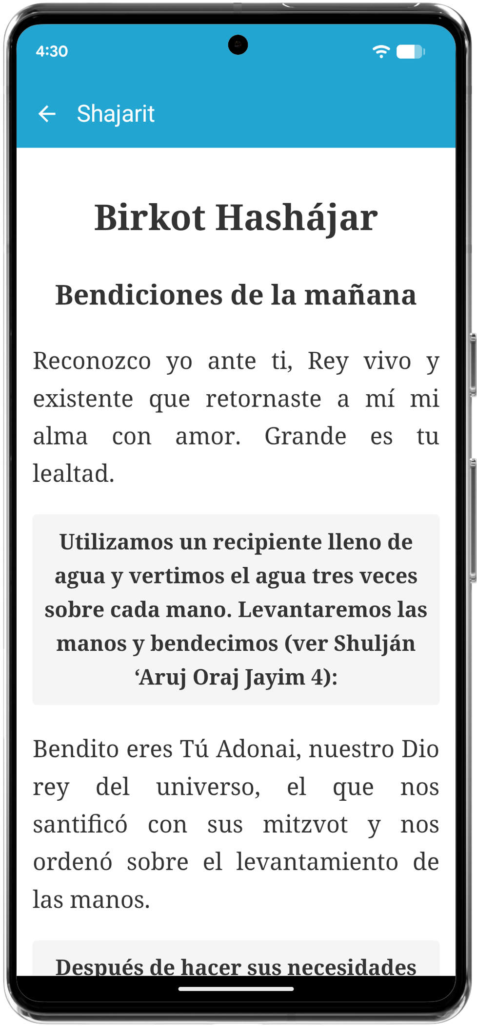 Configuración de rezos